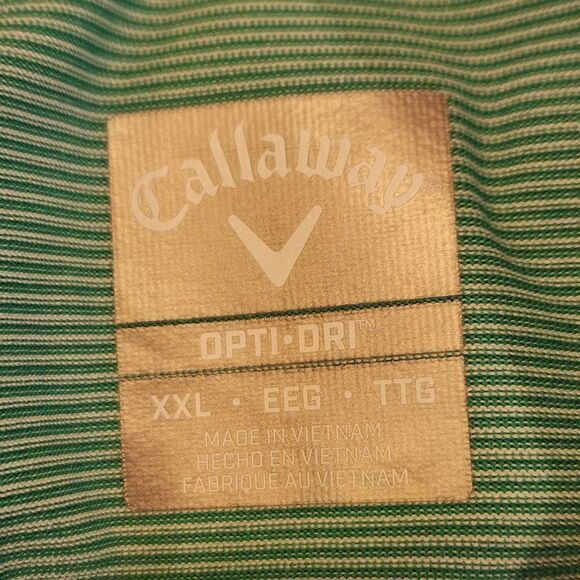 Callaway Green and White Mini Stripe Golf Polo XXL (4903) - Picture 4 of 5